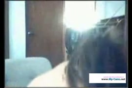 Sexy teen girl on webcam in red panties.