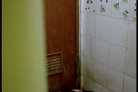 Young girl gets caught in the shower.
