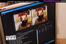 Amateur couple fisting on webcam.