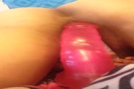 Fucking my girls pussy with toy until she cums.